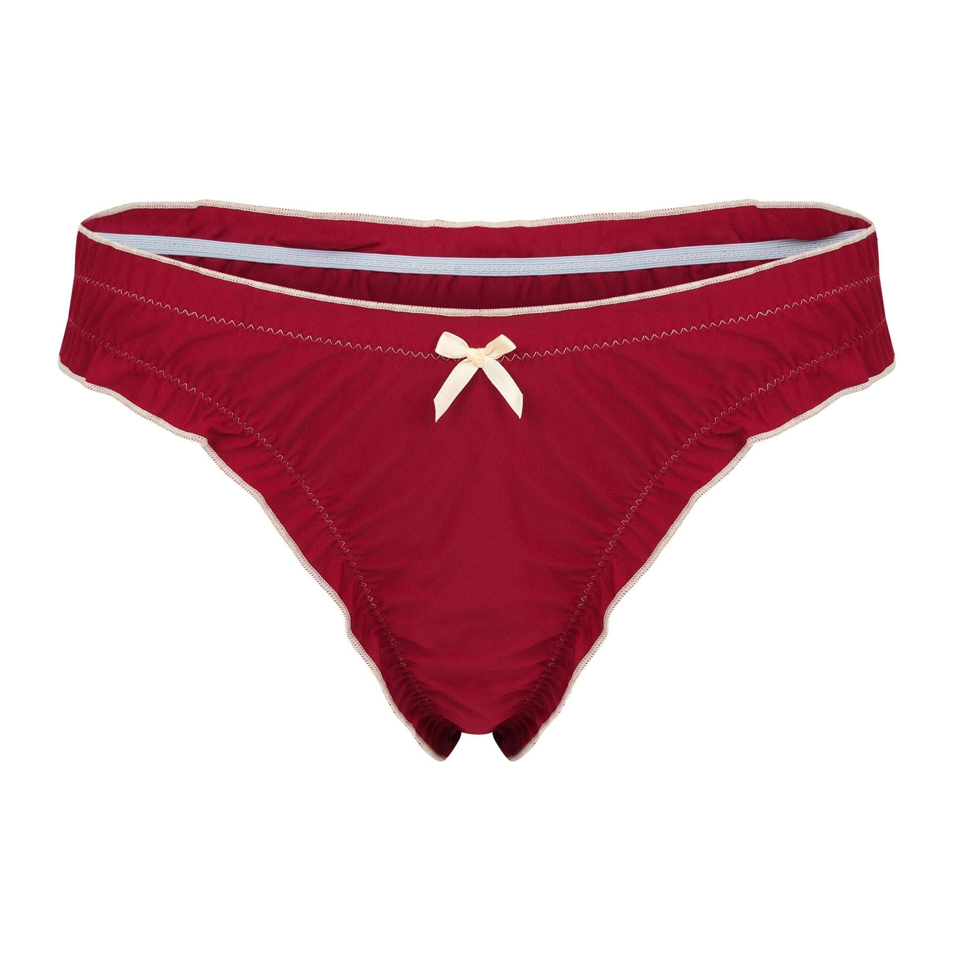 Bows Bottom - Cherry red with cream bows