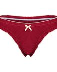 Bows Bottom - Cherry red with cream bows