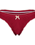 Bows Bottom - Cherry red with cream bows