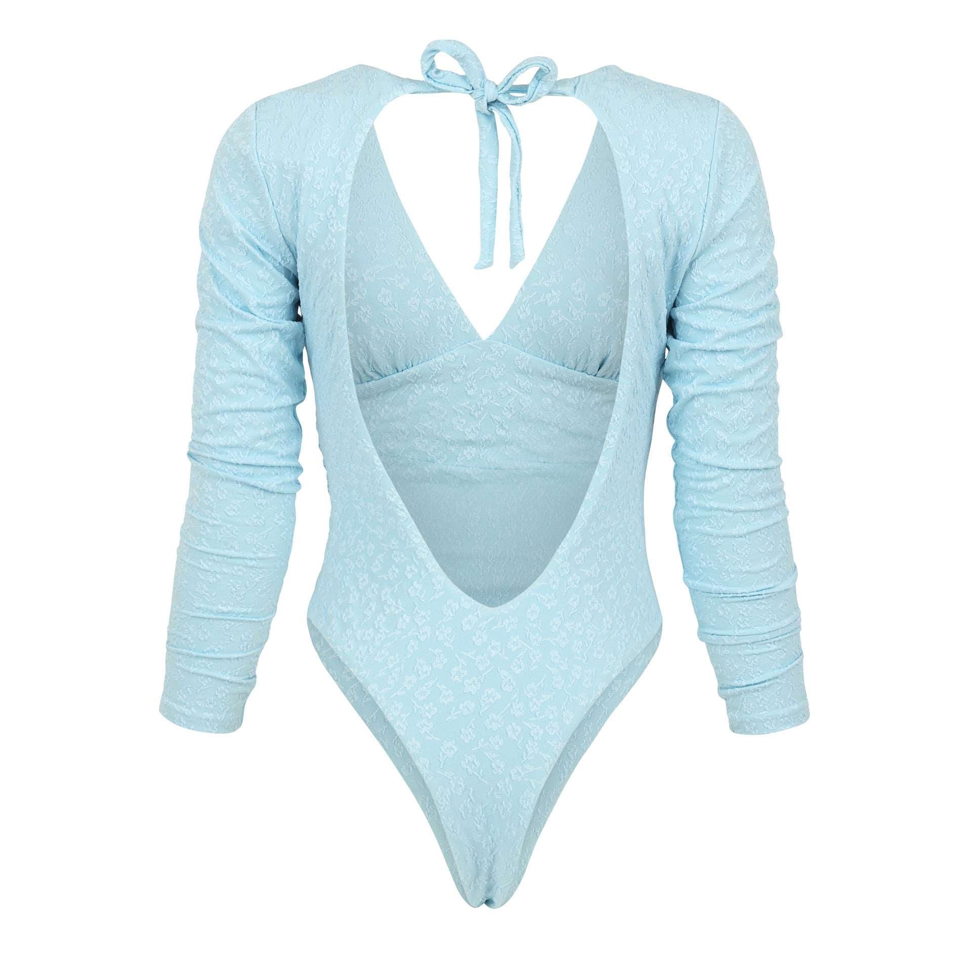 Malibu Surf Suit - Textured Floral / Sky Blue