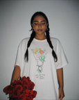 Outerwear: "Buy the Damn Flowers" oversized t-shirt